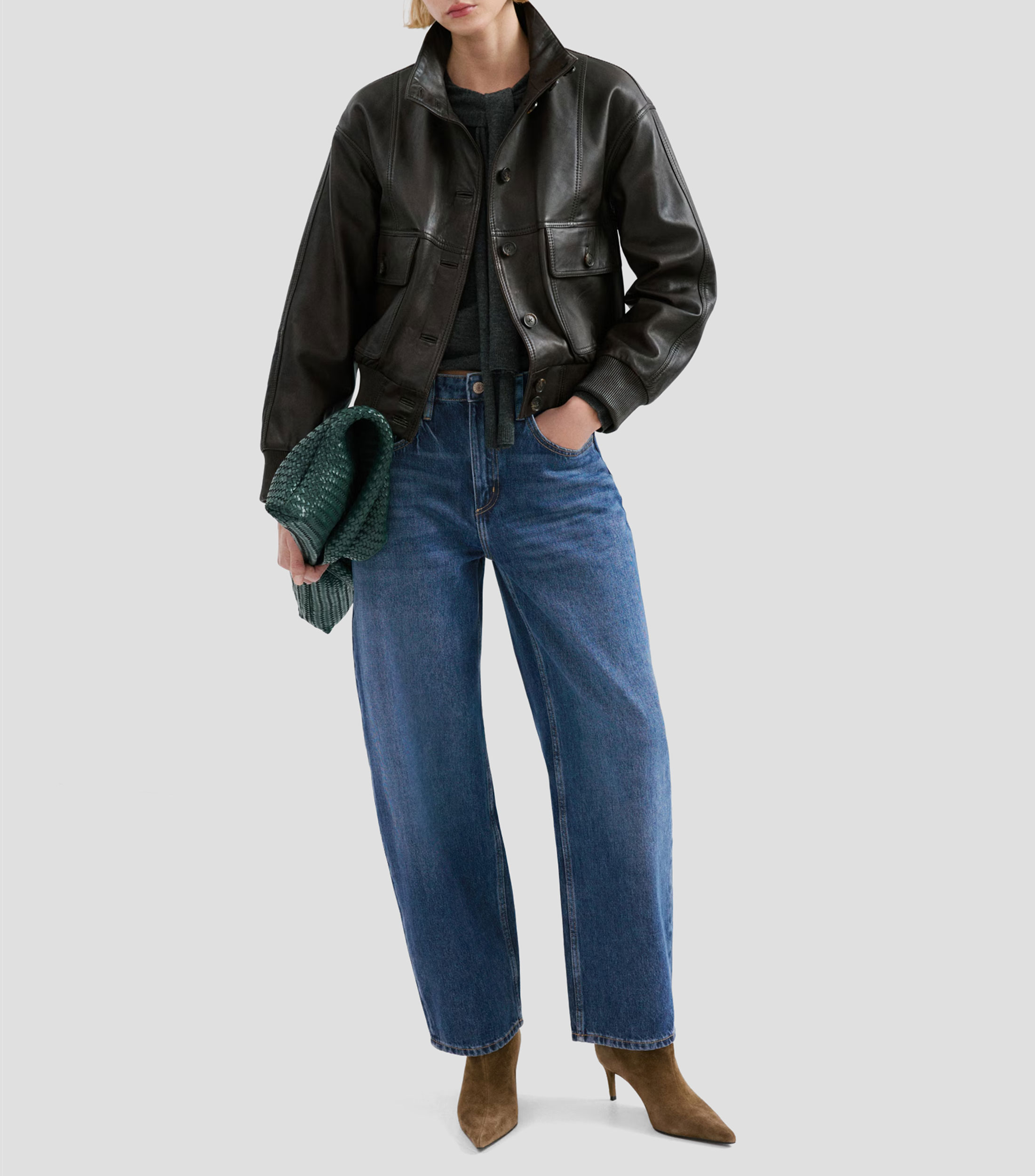 Jeans recto barrel Mujer